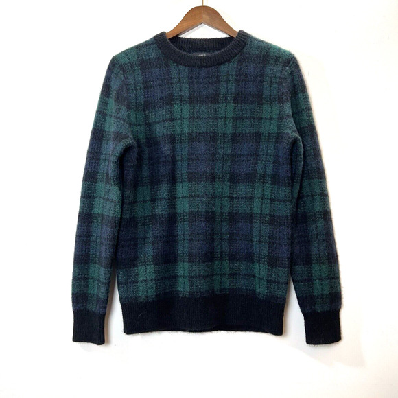 J.Crew Womens Alpaca Merino Wool Sweater Sz XS Tartan Plaid Preppy Academiacore - Picture 1 of 7